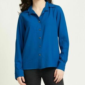 Aritzia - Wilfred Vibrant Blue Button-Down Shirt
